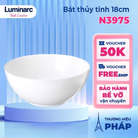Bát Tô Thủy Tinh Cường Lực Luminarc 18cm - An Toàn Lò Vi Sóng & Máy Rửa Bát, Thiết Kế Sang Trọng cho Bàn Ăn Nhà Bạn