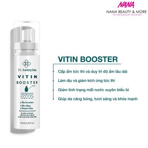 Xịt Khoáng Cấp Ẩm Vitin Booster DR.ANMYTAS 100ML - Giữ Ẩm 72 Giờ, Làm Dịu Da, Phục Hồi Làn Da Nhạy Cảm, Tươi Mát, Căng Bóng