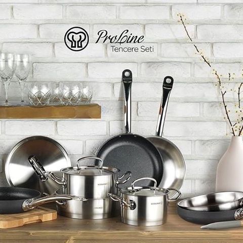 Quánh Inox 18/10 Korkmaz Proline 2L - 16cm, Có Nắp, Dùng Cho Bếp Từ, Chất Liệu Bền Bỉ, Sản Xuất Tại Thổ Nhĩ Kỳ