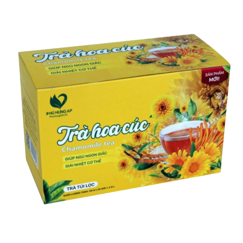 Trà Hoa Cúc Túi Lọc Phú Hưng AP - Giúp Ngủ Ngon, Giải Nhiệt, Đẹp Da - Hộp 20 Gói Thảo Mộc Tự Nhiên