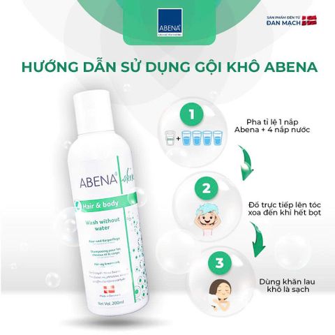 Dầu Gội Khô Tắm Khô Abena 200ml - Sản Phẩm Chăm Sóc Da Cho Phụ Nữ Sau Sinh, Không Cần Nước, Hương Bạc Hà Thơm Mát