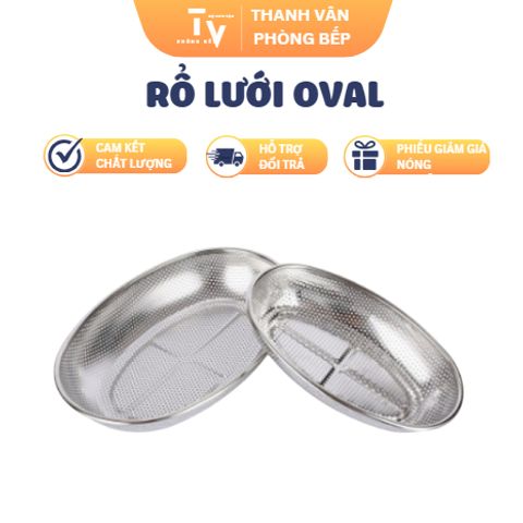 Rổ Lưới Oval Inox Cao Cấp - Đồ Gia Dụng Nhà Bếp Thông Minh, Kích Thước 29x20x6cm, Chất Lượng Đảm Bảo (TV1268)