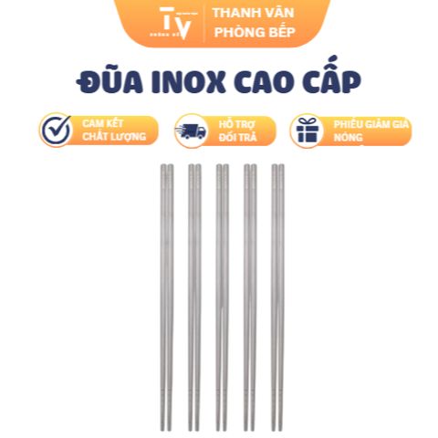 Đũa inox cao cấp 1 vỉ 5 đôi (TV1444)