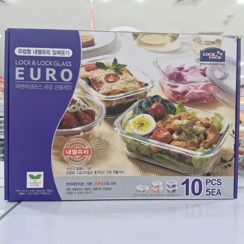 Bộ hộp thủy tinh chịu nhiệt Lock&Lock Glass Euro LLG422YX1