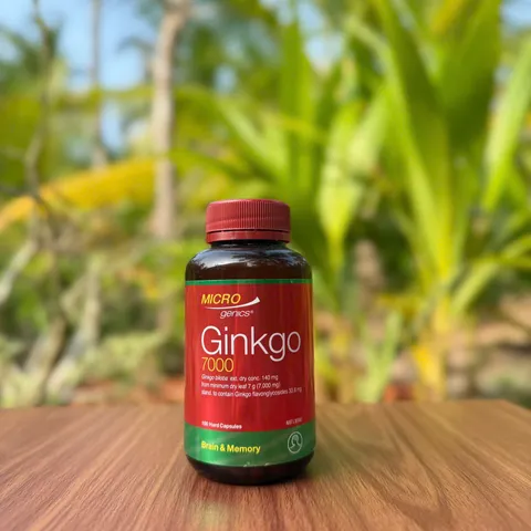 Viên Uống Hỗ Trợ Chức Năng Não Bộ Microgenics Ginkgo 7000 - Tăng Cường Trí Nhớ và Tập Trung, 100 Viên Xuất Xứ Úc