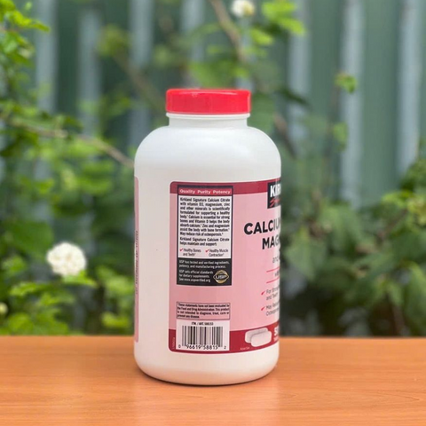 Viên Uống Kirkland Signature Calcium Citrate Magnesium Kẽm 500mg - Bổ Sung Kết Hợp Tăng Cường Xương Khớp và Sức Khỏe Hệ Miễn Dịch