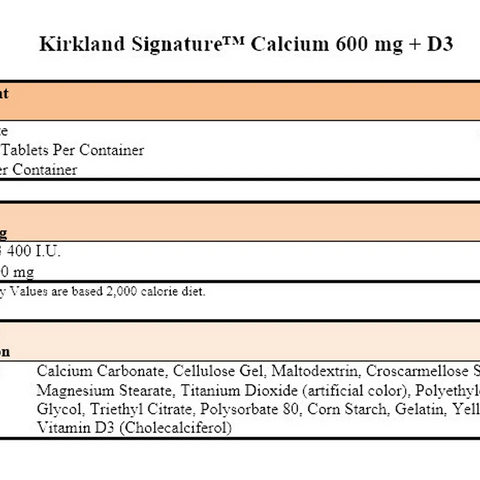 Viên uống bổ sung Canxi 600mg + D3 của Kirkland - Hỗ trợ xương, răng khỏe mạnh, hấp thu canxi hiệu quả, ngăn ngừa loãng xương
