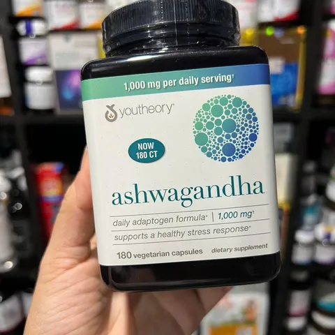 Viên uống Youtheory Ashwagandha 1000mg - Hỗ trợ giảm stress, cải thiện giấc ngủ, tăng cường sức khỏe - Hộp 180 viên Mỹ