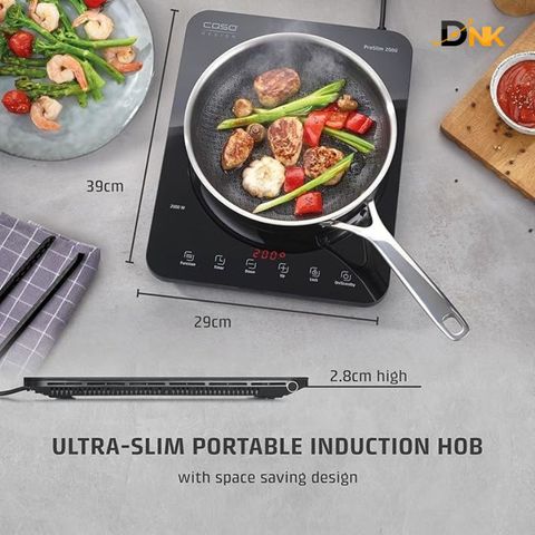 Bếp Từ Đơn CASO ProSlim 2000 - Thiết Kế Siêu Mỏng 2.8cm, Công Suất 2000W, Cảm Ứng Thông Minh, Tiết Kiệm Điện, An Toàn, Hàng Chính Hãng Đức
