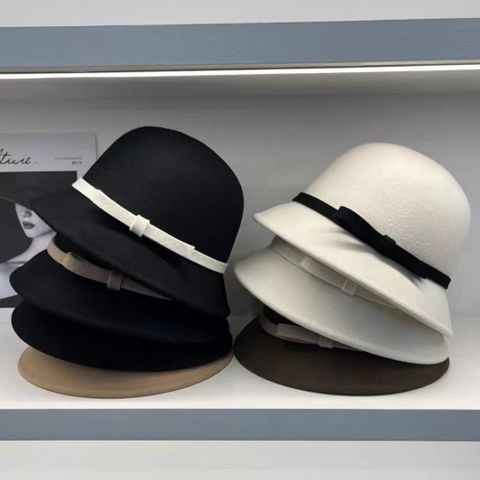 Mũ Fedora Dạ Ép Thời Trang - Nón Cụp Đính Nơ Xinh Xắn Giữ Ấm, Phụ Kiện Năng Động Phù Hợp Mọi Trang Phục