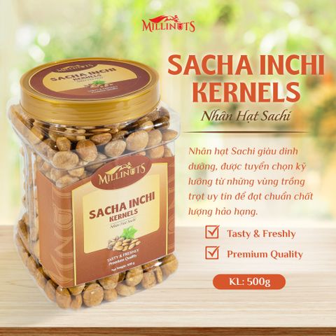 Nhân Hạt Sachi Millinuts - Hạt Sachi Nguyên Chất Giòn Rụm Bùi Béo Dinh Dưỡng Lành Mạnh 500g, Món Ăn Vặt Tự Nhiên