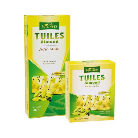 Tuiles Almond Hạt Bí Mè Đen Bánh nướng mỏng giòn hương vị tự nhiên ít ngọt 100g/200g