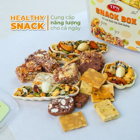 TPN Foods Snack Box – Bánh Hạt Dinh Dưỡng Cao Cấp 10 Loại Giòn Ngon Bổ Dưỡng - Hộp 400g/650g