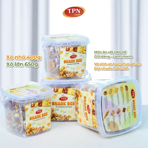 TPN Foods Snack Box – Bánh Hạt Dinh Dưỡng Cao Cấp 10 Loại Giòn Ngon Bổ Dưỡng - Hộp 400g/650g