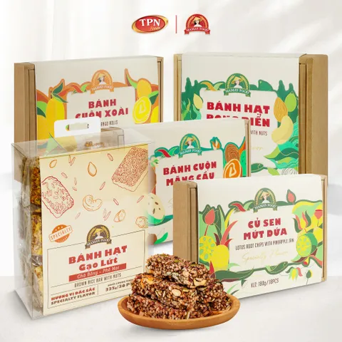 Bánh Hạt Hỗn Hợp Dinh Dưỡng Mama's Food – Snack Healthy Giòn Tan, Vị Đa Dạng (Gừng, Matcha, Chocolate, Xoài) - Tiện Lợi Mang Đi