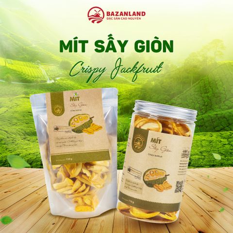 Mít Sấy Giòn Bazanland - Đặc Sản Cao Nguyên Vàng Ươm, Ngọt Tự Nhiên, Túi Zip 150g - Món ăn vặt Giòn Rụm, Dễ Dàng Thưởng Thức