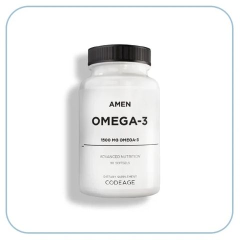 Thực phẩm bổ sung Omega-3 Codeage Amen 1500mg, 90 viên, hỗ trợ sức khỏe tim mạch và não, chất lượng Mỹ.