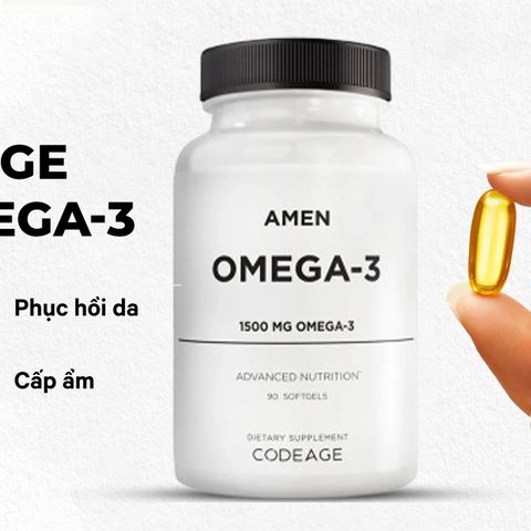 Thực phẩm bổ sung Omega-3 Codeage Amen 1500mg, 90 viên, hỗ trợ sức khỏe tim mạch và não, chất lượng Mỹ.