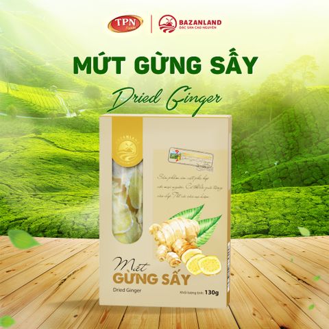 Mứt Gừng Sấy Bazanland 80g - Đặc Sản Cao Nguyên Ngọt Nhẹ, Mềm Dẻo, Hương Vị Cay Nồng Tự Nhiên và Lợi Ích Sức Khỏe