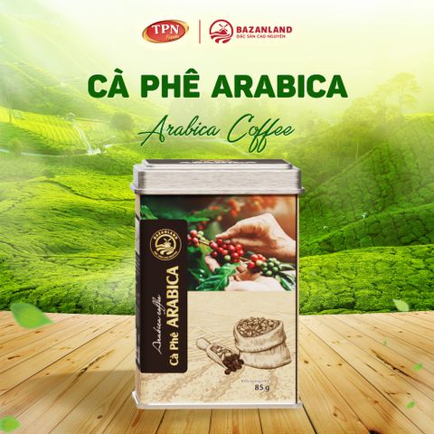 Cà Phê Cao Nguyên Bazanland - Hộp Thiếc 85g, Robusta và Arabica Đậm Đà Hương Vị Tự Nhiên, Đặc Sản Tuyệt Hảo từ Cao Nguyên Việt Nam