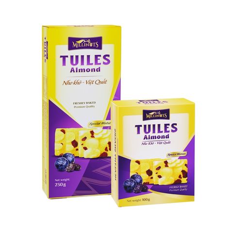 Tuiles Almond Nho Khô Việt Quất hòa quyện vị hạnh nhân béo thơm cùng trái cây sấy mọng vị 100g/230g