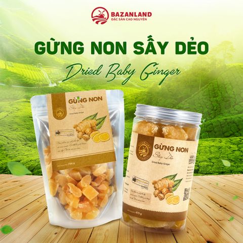 Gừng Non Sấy Dẻo Bazanland - Đặc Sản Cao Nguyên Thơm Ngon, Dẻo Mềm Trong Túi Zip 700g, Hương Vị Tự Nhiên, Ăn Vặt Tiện Lợi