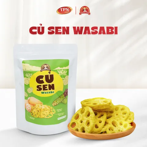 Snack Sen Wasabi Mama's Food - Đặc Sản Giòn Rụm Củ Sen và Hạt Sen Sấy - Hương Vị Độc Đáo Và Ngon Ngay Túi 100g/150g