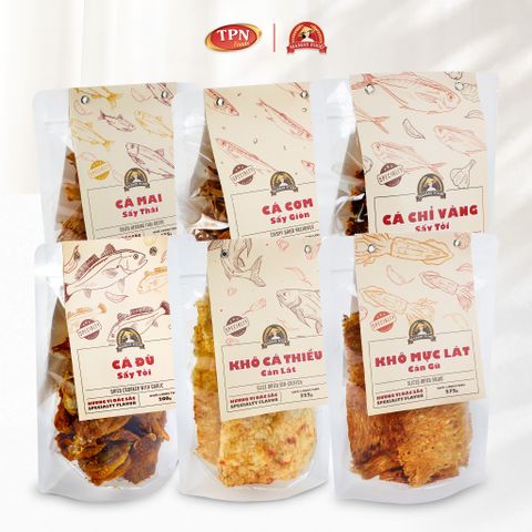 Hải Sản Đặc Sản Sấy Mama's Food - Giòn Rụm Hào Hứng, Vị Đậm Đà Từ Biển Cả - Snack Gói Zip Tiện Lợi 125g/200g/300g