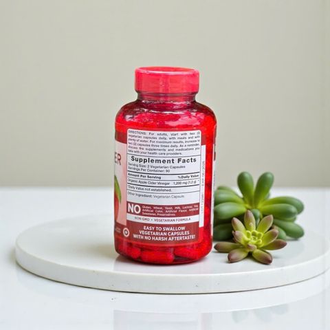 Viên uống giấm táo Organic Mỹ giảm cân, hỗ trợ tiêu hóa và mỡ máu - Apple Cider Vinegar 180 viên bổ sung sức khỏe