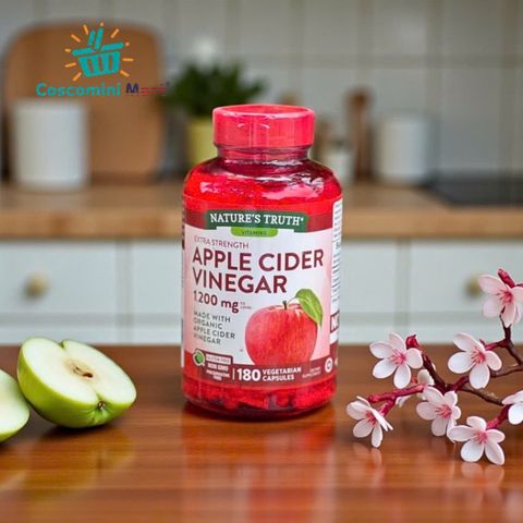 Viên uống giấm táo Organic Mỹ giảm cân, hỗ trợ tiêu hóa và mỡ máu - Apple Cider Vinegar 180 viên bổ sung sức khỏe