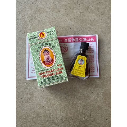 Dầu xoa bóp Phật Linh Trường Sơn 5ml - Giảm đau, cảm lạnh, say tàu xe, hỗ trợ thư giãn, hàng Việt Nam chất lượng cao