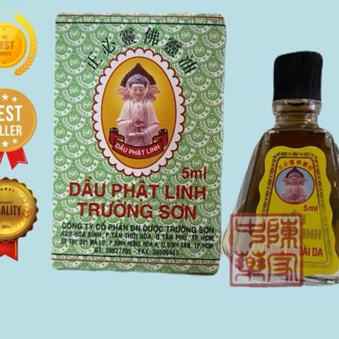 Dầu xoa bóp Phật Linh Trường Sơn 5ml - Giảm đau, cảm lạnh, say tàu xe, hỗ trợ thư giãn, hàng Việt Nam chất lượng cao