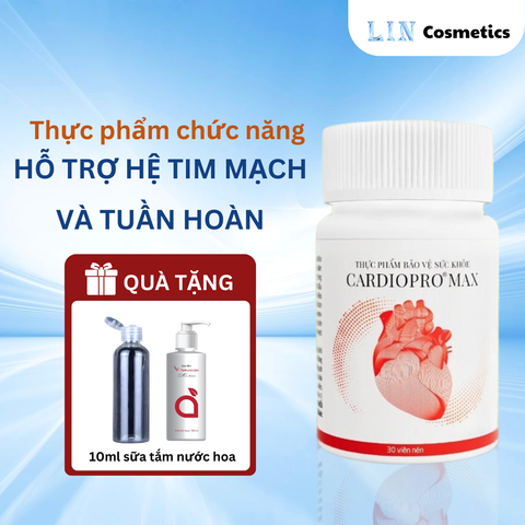 Thực phẩm hỗ trợ tim mạch Cardiopro Max - Giảm mỡ máu, cải thiện tuần hoàn, bảo vệ sức khỏe tim mạch toàn diện