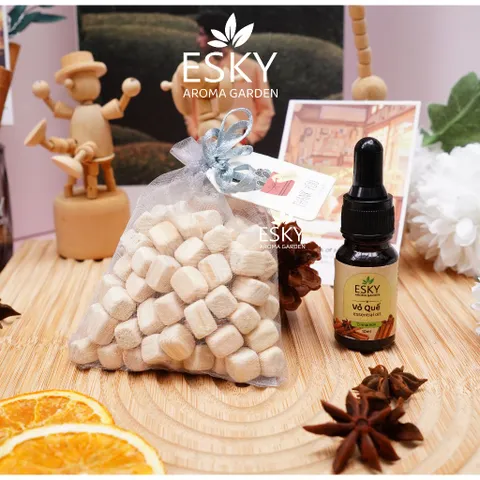 Túi Thơm Hạt Gỗ ESKY Aroma Garden - Khử Mùi Tự Nhiên, Treo Ô Tô & Tủ Quần Áo, Dùng Kèm Tinh Dầu Thiên Nhiên, Gỗ Pơ Mu Sang Trọng