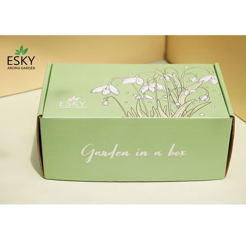 Hộp Quà Cao Cấp ESKY AROMA GARDEN - Hộp Giấy Đựng Quà Sang Trọng (15x25x10cm) kèm Giấy Rơm - Quà Tặng Ý Nghĩa cho Mọi Dịp Lễ