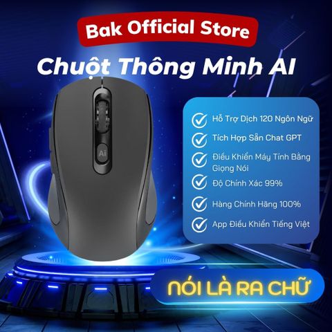 Chuột Thông Minh AI Điều Khiển Giọng Nói - Phiên Dịch 120 Ngôn Ngữ, Kết Nối Bluetooth, Thiết Kế Tiện Dụng BAK