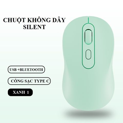 Chuột Không Dây BAK 6600 - Chuột Sạc Pin Tích Hợp Bluetooth & USB 2.4GHz, Thiết Kế Ergonomic, Phù Hợp Laptop & PC