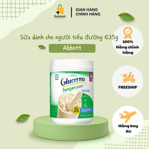 Sữa Bột Glucerna Hunger Smart 635g - Hỗ Trợ Người Tiểu Đường, Giúp Kiểm Soát Đường Huyết, Hương Vani Ngon Miệng