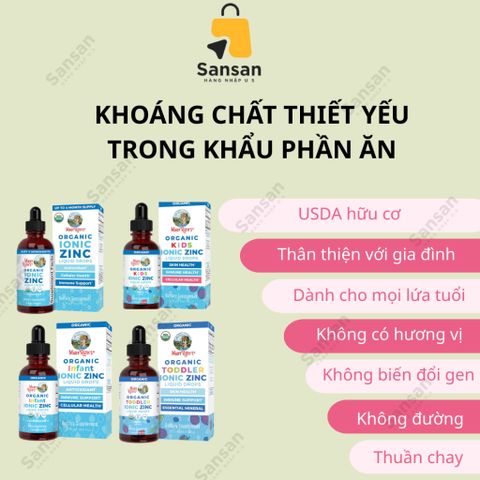 Siro Kẽm Hữu Cơ Mary Ruth's Ionic Zinc 60ml - Dinh Dưỡng Thiết Yếu cho Trẻ Em và Bà Bầu - Hỗ Trợ Miễn Dịch và Phát Triển Nhận Thức