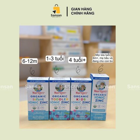 Siro Kẽm Hữu Cơ Mary Ruth's Ionic Zinc 60ml - Dinh Dưỡng Thiết Yếu cho Trẻ Em và Bà Bầu - Hỗ Trợ Miễn Dịch và Phát Triển Nhận Thức