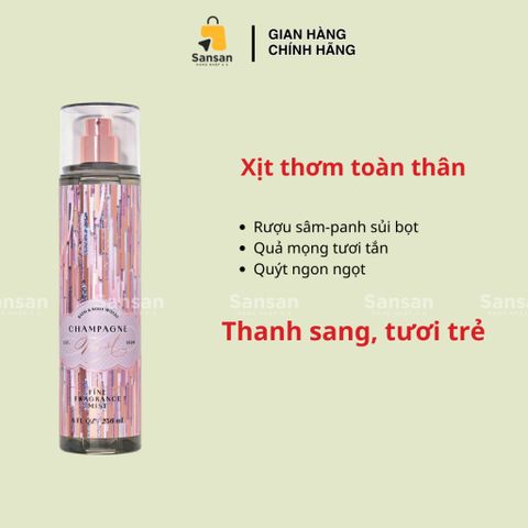 Xịt thơm toàn thân Bath & Body Works 236ml - Mùi hương quyến rũ Dark Kiss, A Thousand Wishes, Cherry Blossom và nhiều loại khác, chính hãng Mỹ