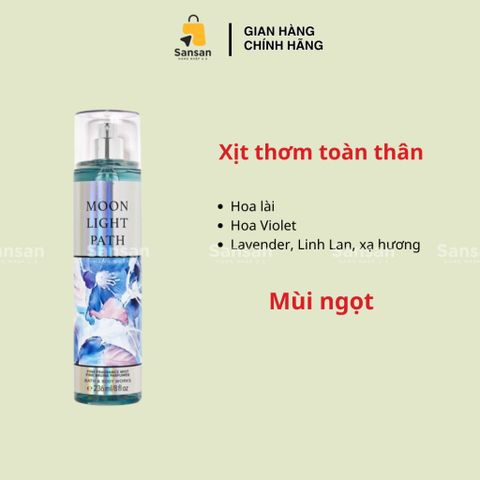 Xịt thơm toàn thân Bath & Body Works 236ml - Mùi hương quyến rũ Dark Kiss, A Thousand Wishes, Cherry Blossom và nhiều loại khác, chính hãng Mỹ