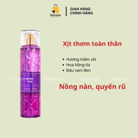 Xịt thơm toàn thân Bath & Body Works 236ml - Mùi hương quyến rũ Dark Kiss, A Thousand Wishes, Cherry Blossom và nhiều loại khác, chính hãng Mỹ
