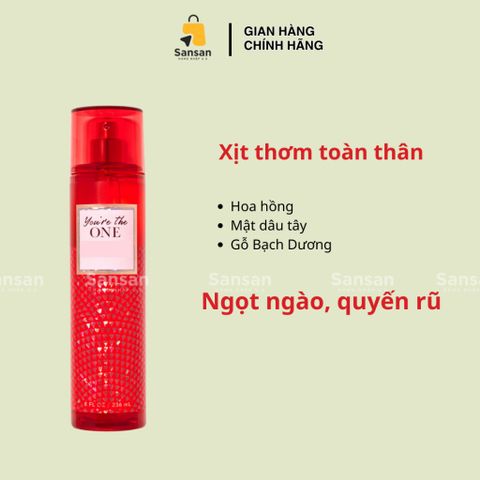 Xịt thơm toàn thân Bath & Body Works 236ml - Mùi hương quyến rũ Dark Kiss, A Thousand Wishes, Cherry Blossom và nhiều loại khác, chính hãng Mỹ