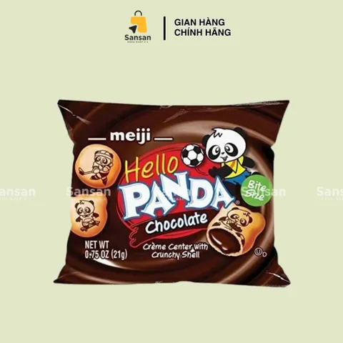 Bánh Gấu Meiji Hello Panda Cookies Chocolate 680g - Bánh Socola Nhân Kem Nguyên Chất Hương Vị Nguyên Liệu Tự Nhiên