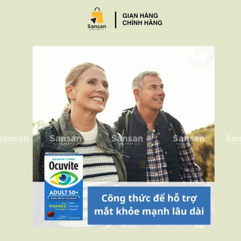 Viên Uống Bổ Mắt Bausch + Lomb Ocuvite Adult 50+ 150 Viên - Dinh Dưỡng Thiết Yếu Cho Mắt Người Già, Ngăn Ngừa Lão Hóa
