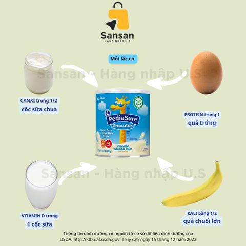 Sữa bột PediaSure Grow & Gain hương Vanilla 400g - Dinh dưỡng cho trẻ từ 2 - 13 tuổi, hỗ trợ tăng trưởng chiều cao và cân nặng
