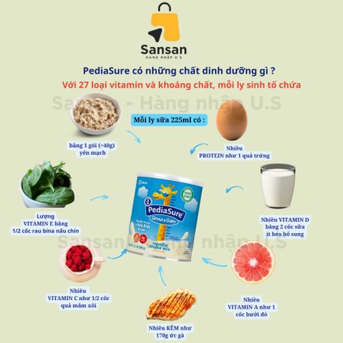 Sữa bột PediaSure Grow & Gain hương Vanilla 400g - Dinh dưỡng cho trẻ từ 2 - 13 tuổi, hỗ trợ tăng trưởng chiều cao và cân nặng