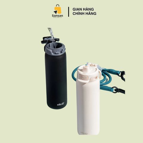 Set 2 Bình Giữ Nhiệt Ello Thép Không Gỉ 22oz - Bình Nước Chống Rò Rỉ, Giữ Lạnh 24h, Thể Thao, Du Lịch Mỹ