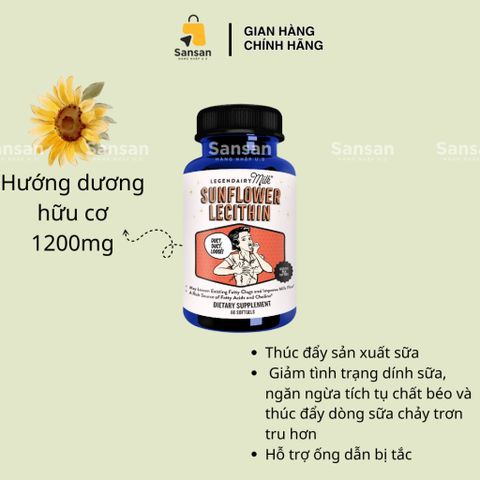 Viên uống lợi sữa hữu cơ Legendairy Milk 60 viên - Tăng tiết sữa cho mẹ và bé - Xuất xứ Mỹ